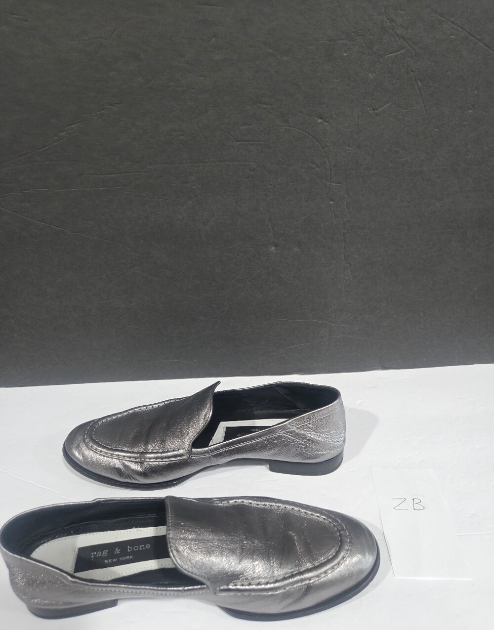 rag & bone Metallic Silver Slip-On Loafers Sz.37 - Picture 8 of 8